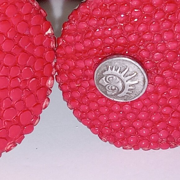 Genuine stingray cuff bracelet red with silver .925 decoration  Antique de Paris - Picture 6 of 16